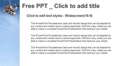 Skydiving tandem exhilaration PowerPoint Templates - Powerpoint and ...