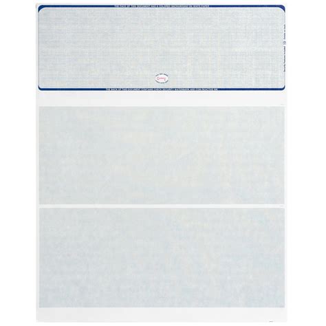 Blank Check Stock, Perforated, 500 Sheets - Blue Summit Supplies