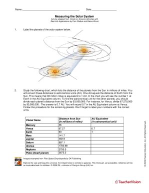 Fillable Online Planets in Order From the SunPictures, Facts, and ...