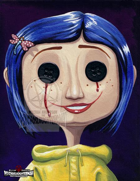 Coraline Button Eyes Drawing