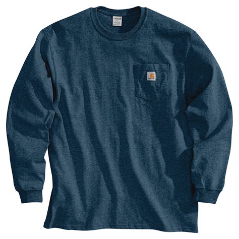 Carhartt Men's Workwear Long Sleeve Pocket T-Shirt - Navy, 4XL, Big ...