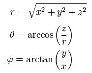 Cartesian to Spherical Coordinates Calculator