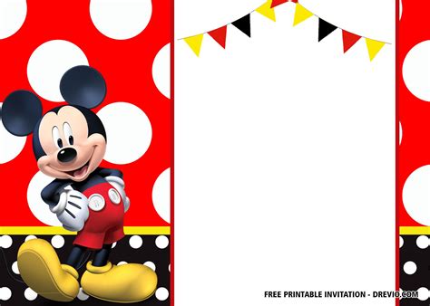 Editable Mickey Mouse 1St Birthday Invitations Template Free