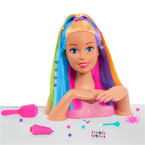 Barbie Rainbow Sparkle Deluxe Styling Head, Blonde Hair, Ages 3 ...