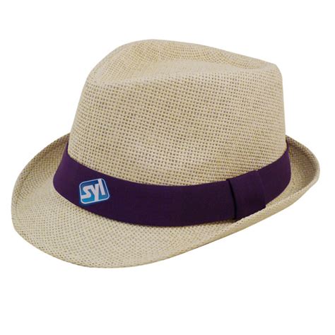 Natural Straw Fedora Hat - Show Your Logo