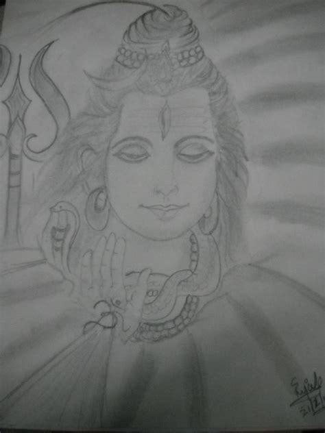 Pencil Sketch Of Shiv Ji - Desi Painters