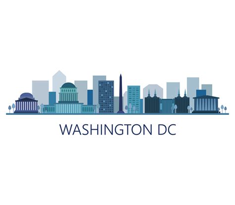 Washington skyline on a white background 636890 Vector Art at Vecteezy