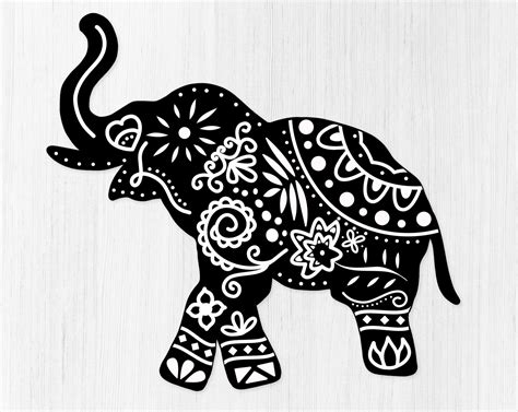 Elephant Mandala Svg Elephant Svg Floral Svg - Etsy Australia