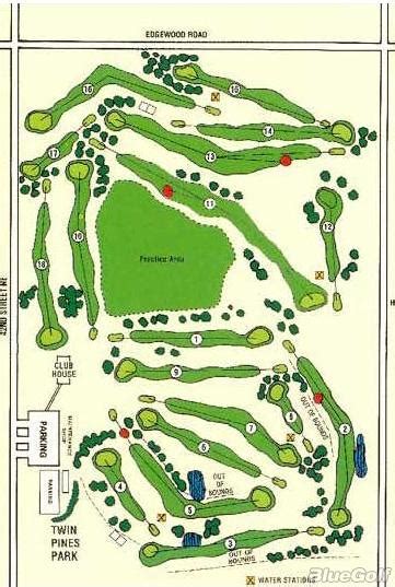 Twin Pines Golf Course - Layout Map | Course Database