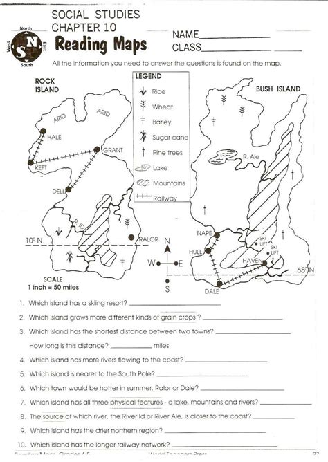 9+ Map Reading Scale Worksheet | Map skills worksheets, Geography ...