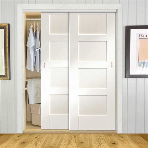 Two Sliding Maximal Wardrobe Doors & Frame Kit - Shaker Door - White ...