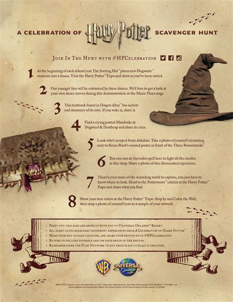 #HPCelebration Scavenger Hunt | Universal Orlando Blog | Harry potter ...