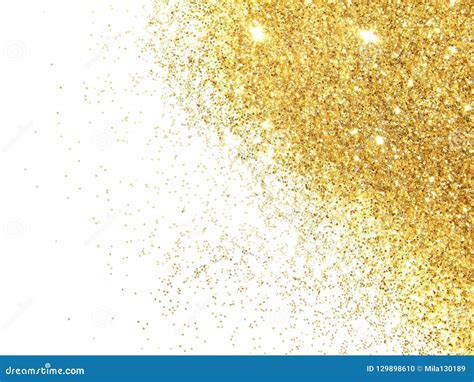 Gold Glitter Sparkles on White Background. Beautiful Abstract Backdrop ...