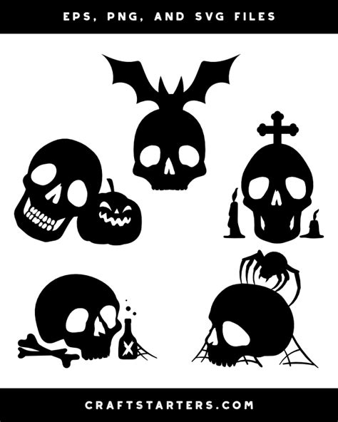 Halloween Skull Silhouette Clip Art