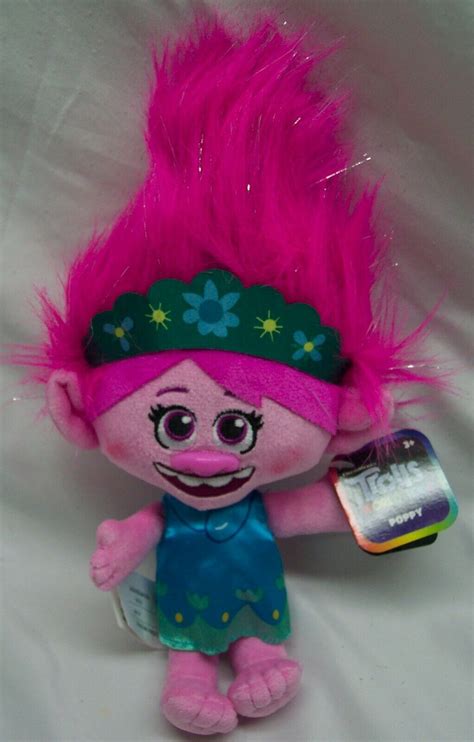 Just Play Trolls VERY NICE PINK POPPY TROLL 10" Plush STUFFED ANIMAL ...