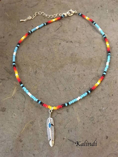 Native American Style Choker Native American Necklace Beaded Choker ...