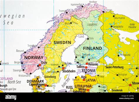 Scandinavia map hi-res stock photography and images - Alamy