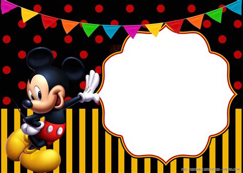 (FREE PRINTABLE) – Cheerful Mickey Mouse Birthday Invitation Templates ...