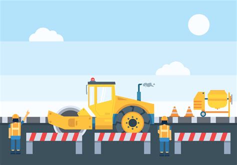 Road Construction Illustration 153873 Vector Art at Vecteezy