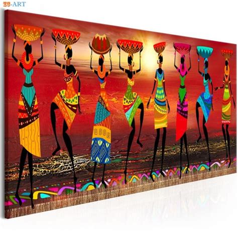 African Women Dancing Tribal Wall Art - Walling Shop