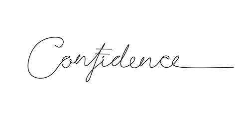 One continuous line drawing typography line art of confidence word ...