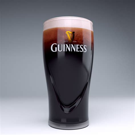 Guinness beer glass 3D model | CGTrader