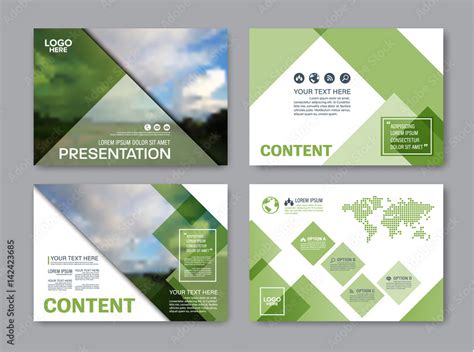 Set of presentation layout design template for powerpoint. Annual ...