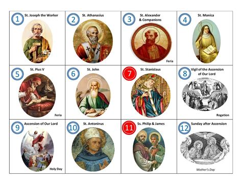 Saints Feast Day Calendar