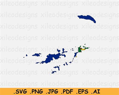 British Virgin Islands Map Flag SVG BVI United Kingdom U.K | Etsy