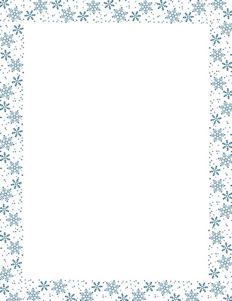 Blue snowflake border paper. Free downloads at http://pageborders.org ...