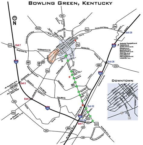 Downloadable Streets Map Of Bowling Green Ky | Wells Printable Map