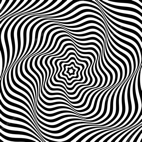 Abstract op art background. Illusion of wavy rotation movement. — Stock ...