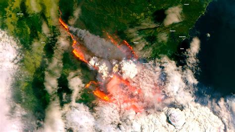 Australia wildfires seen from the sky: aerial and satellite photos