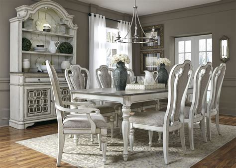 Magnolia Manor Antique White 108" Extendable Rectangular Dining Room ...