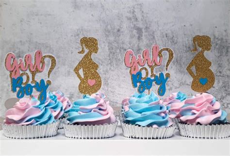 Gender reveal cupcake toppers, Hobbies & Toys, Stationary & Craft ...