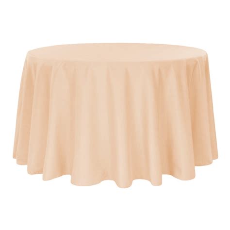 Polyester 120" Champagne Round Tablecloth | Event Linens | CV Linens