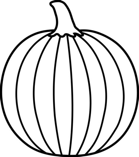 Black and White Pumpkin Lineart - Free Clip Art