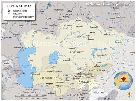 Map of Central Asia and Caucasus region - Nations Online Project