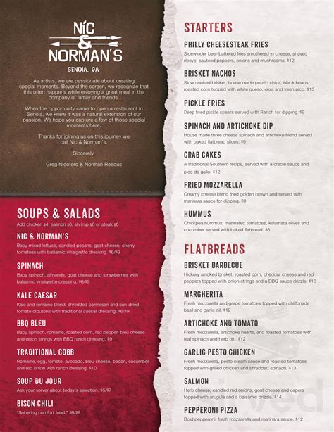 Nic & Norman's Senoia menu in Senoia, Georgia, USA