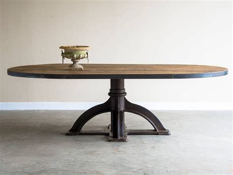 Oval Table, Industrial Fitting Base, Holland, circa 1920, Reclaimed ...