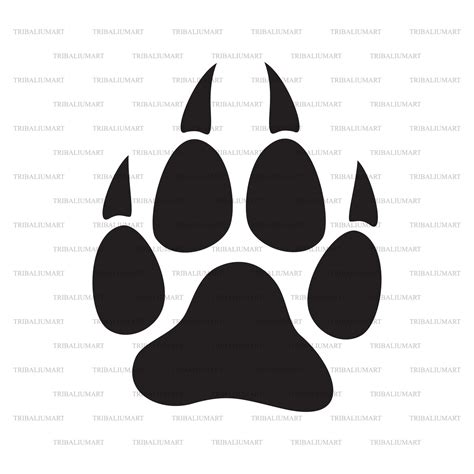 Wolf Paw Print Cut Files For Cricut Clip Art Silhouettes Etsy | The ...