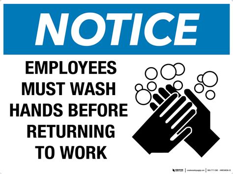 Notice| Employees Must Wash Hands before Returning To Work