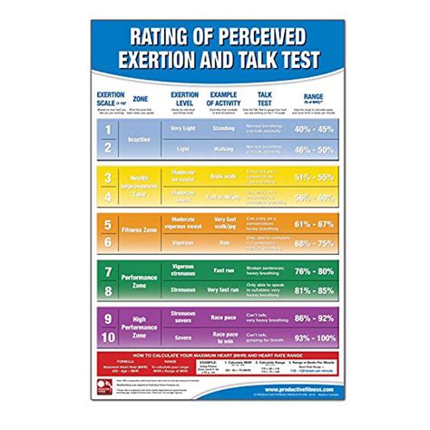 Productive Fitness and Health Instructional Poster - Exertion Level ...