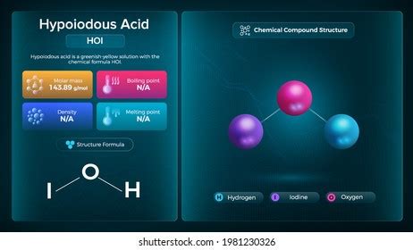 Hypoiodous Acid Properties Chemical Compound Structure Stock Vector ...