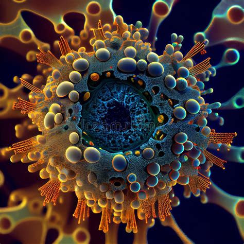 Virus Under Microscope, Generative Ai Stock Illustration - Illustration ...