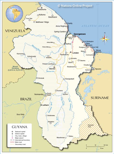 Printable Guyana Map