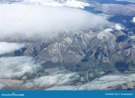 Aerial View of New Zealand Mountains, South Island. Photo is Taken from ...