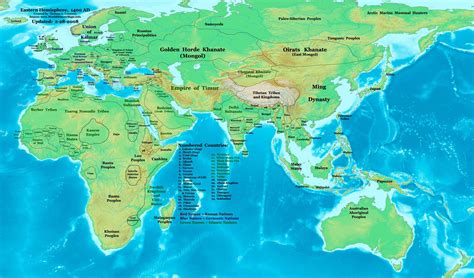 World map 1400 AD - World History Maps