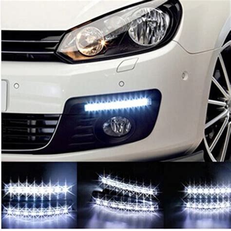 2PCS Universal Car Light Car Fog Lights Super White 8 LED Daytime ...