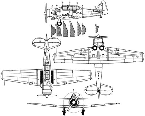 T-6 Texan blueprint | Model planes, Blueprints, Aircraft design